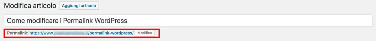 creare permalink personalizzato WordPress