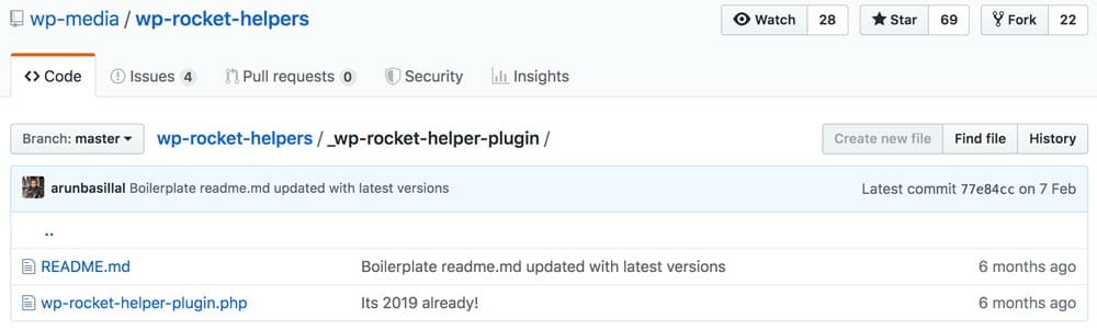 GitHub wp-rocket helper