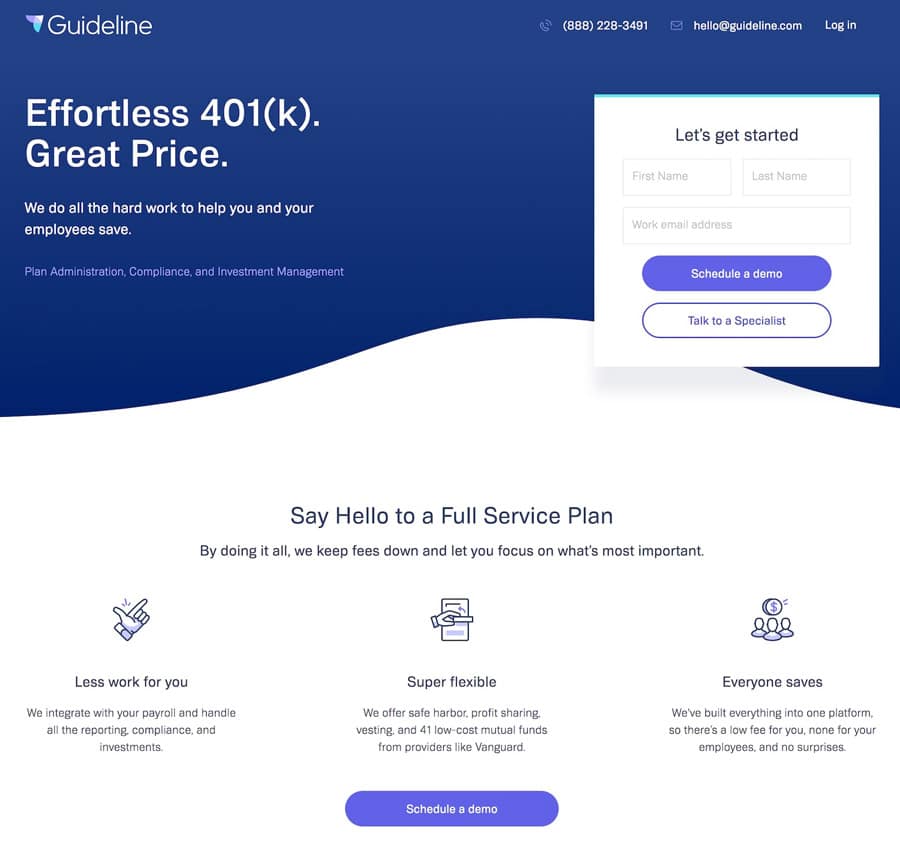 creare wordpress landing page