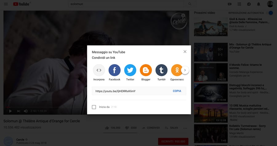 Incorpora video di YouTube su wordpress