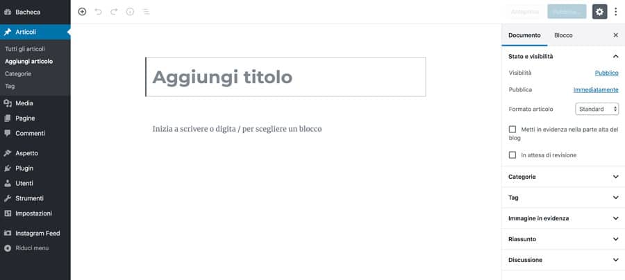 articolo wordpress