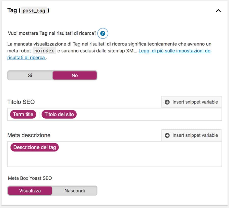 noindex tag wordpress