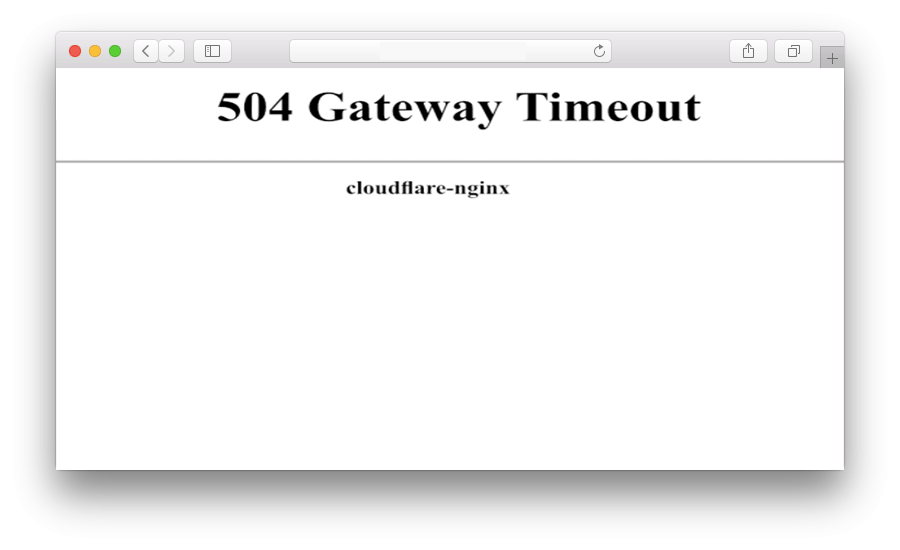 Errore HTTP 504 gateway Timeout in CloudFlare - versione 1