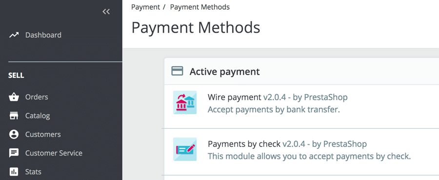 PrestaShop vs WooCommerce : Metodi di pagamento predefiniti di PrestaShop