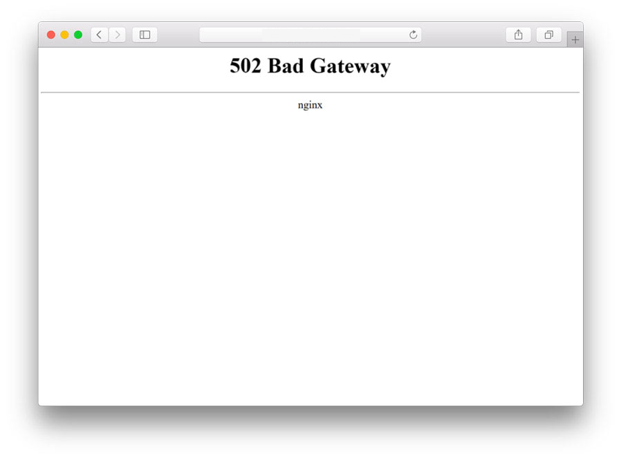 L'errore 502 bad gateway nel browser
