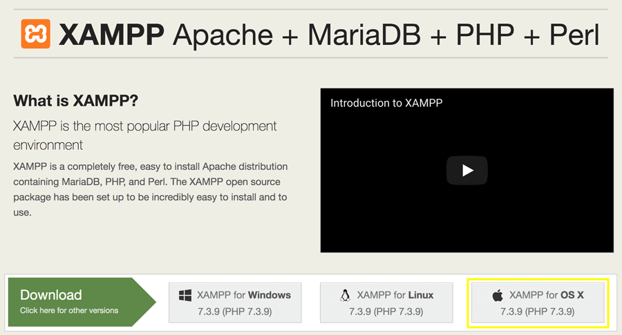 Download XAMPP per Mac per installare WordPress in locale