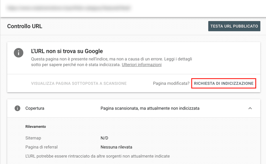 Motivi del rapporto di copertura di Google Search Console per i link esclusi