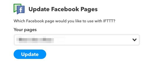 Aggiorna le impostazioni delle pagine Facebook con IFTTT