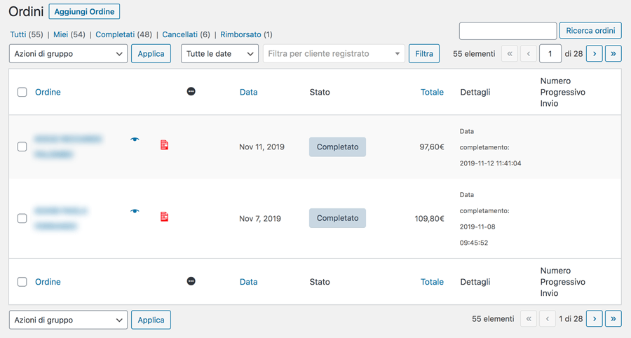 Gestione degli ordini in WooCommerce