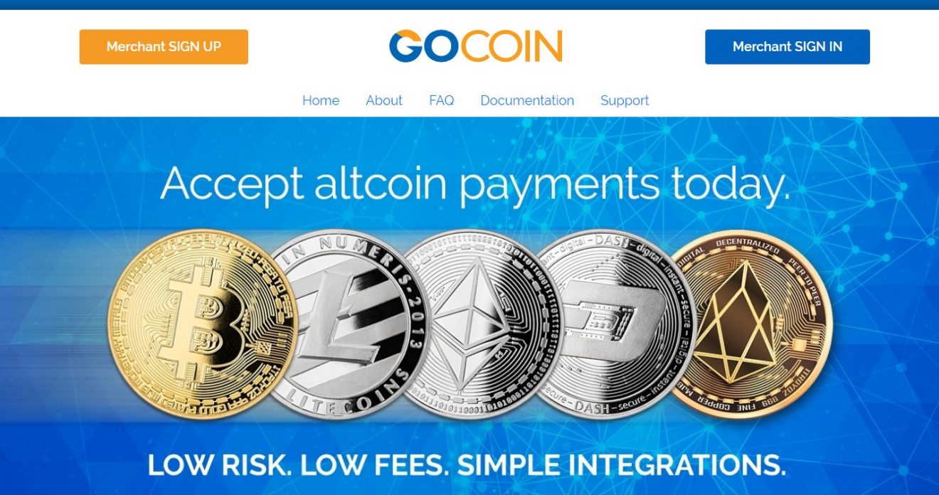 Homepage di Gocoin