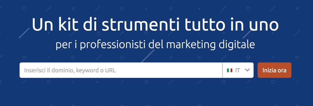 La homepage di SEMRush