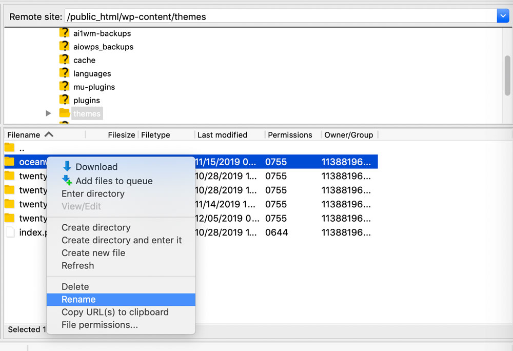 Modifica .htaccess tramite FileZilla