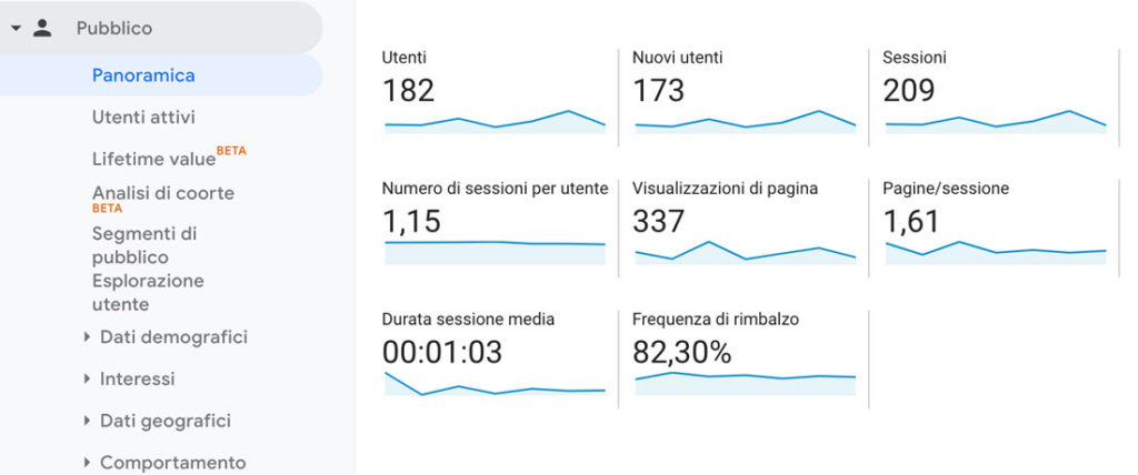Panoramica del pubblico di Google Analytics