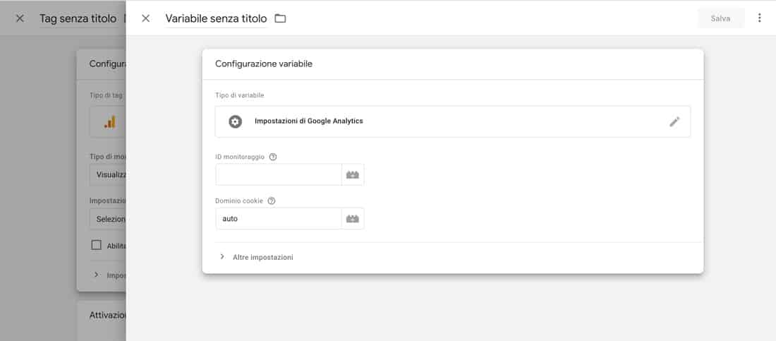 Aggiunto il tipo di tag Google Analytics Universal