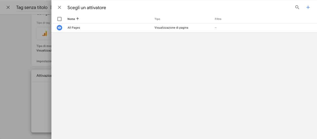 Aggiunto il tipo di tag Google Analytics Universal