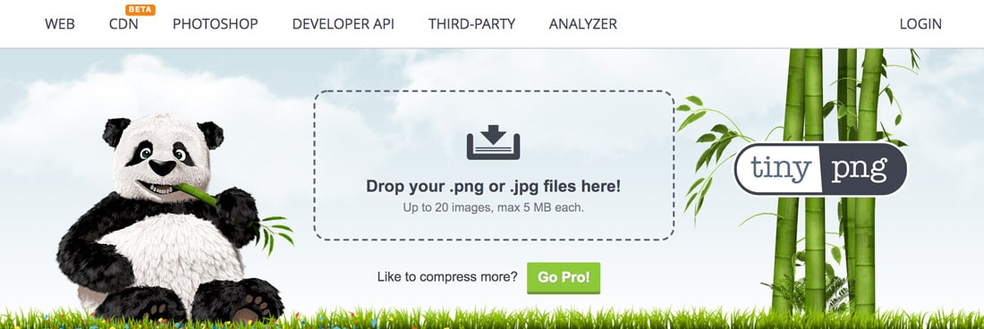 La homepage di TinyPNG