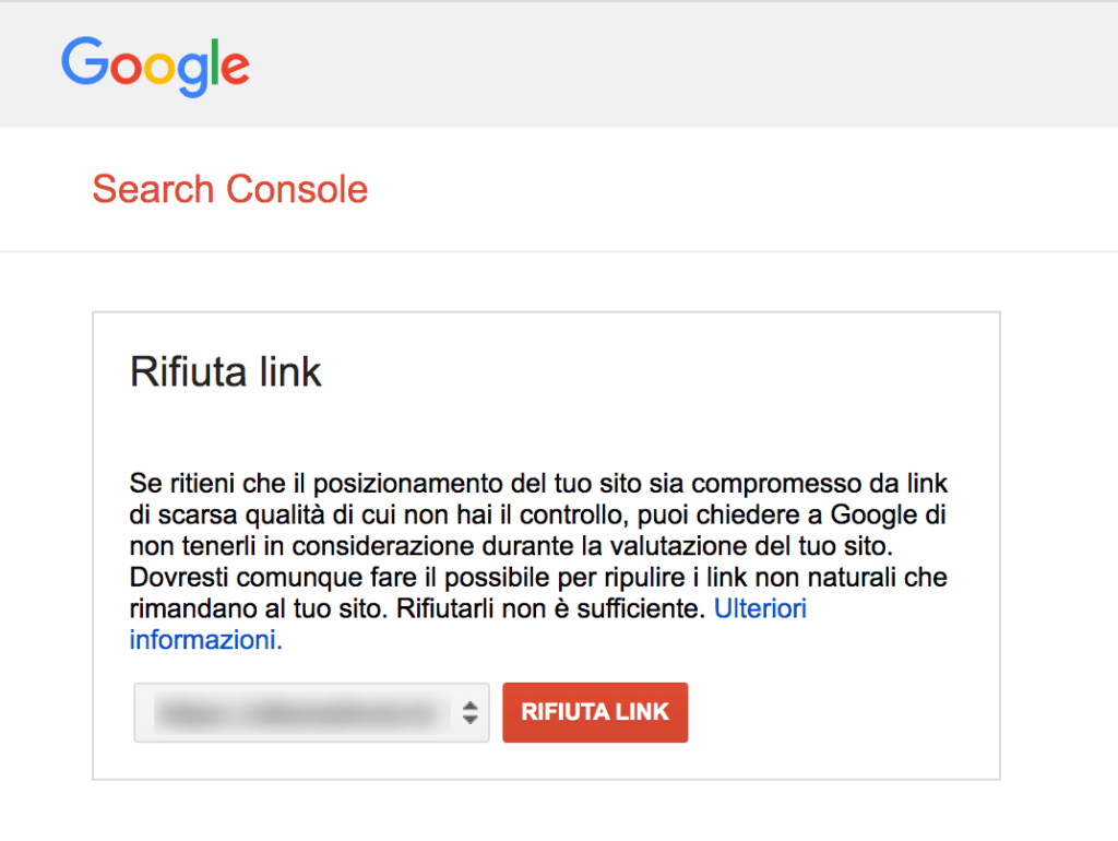 Rifiutare backlink tossici su Google  Search Console