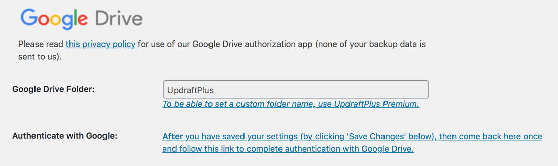 Configurazione di Google Drive per fare il backup