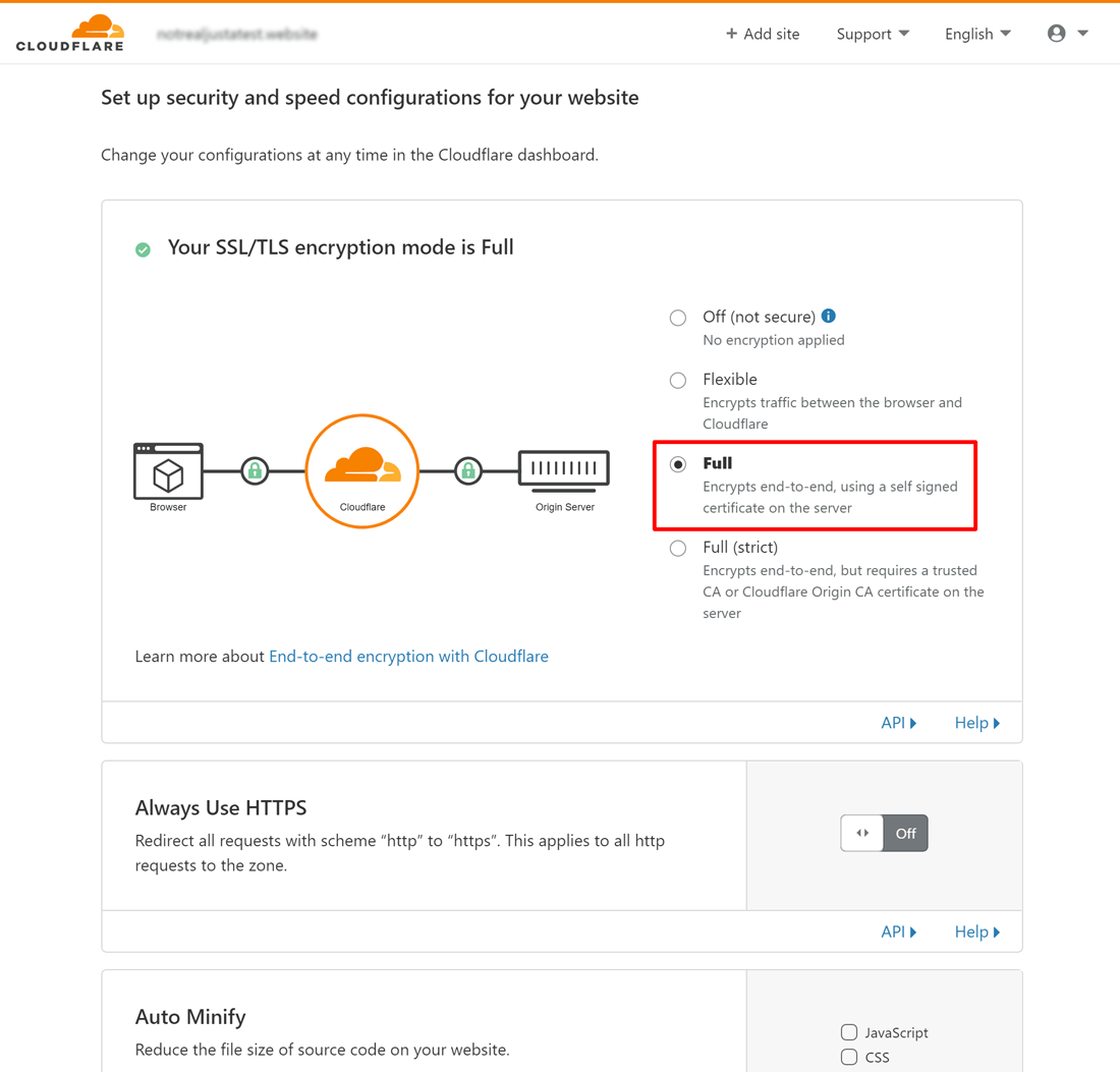 Configura Cloudflare SSL per WordPress