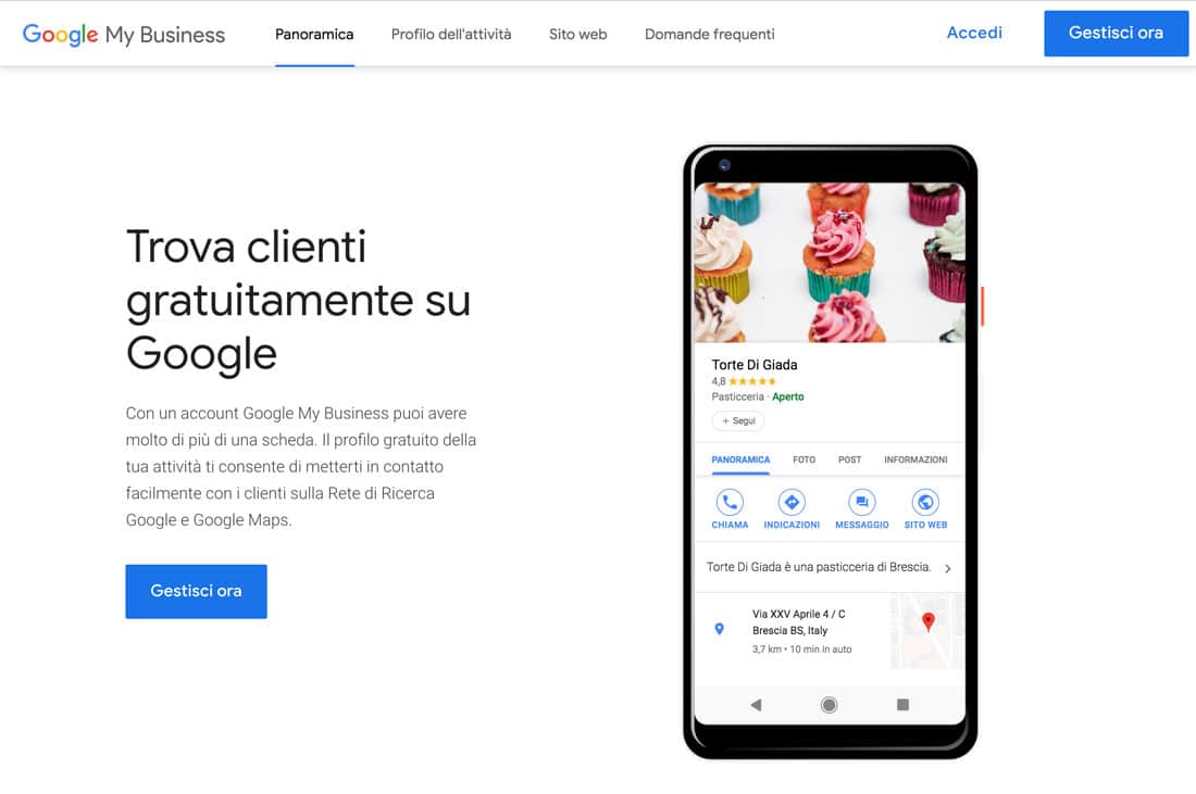 Creazione dell'account Google my Business