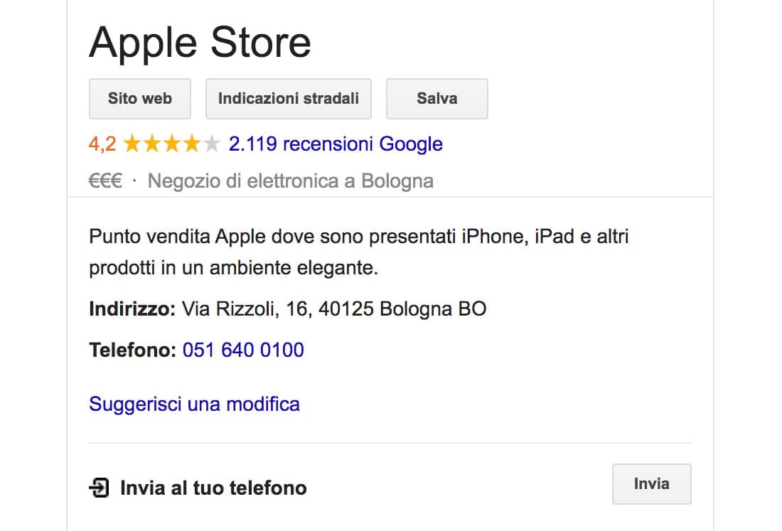 Scheda aziendale Google My Busines per il posizionamento locale