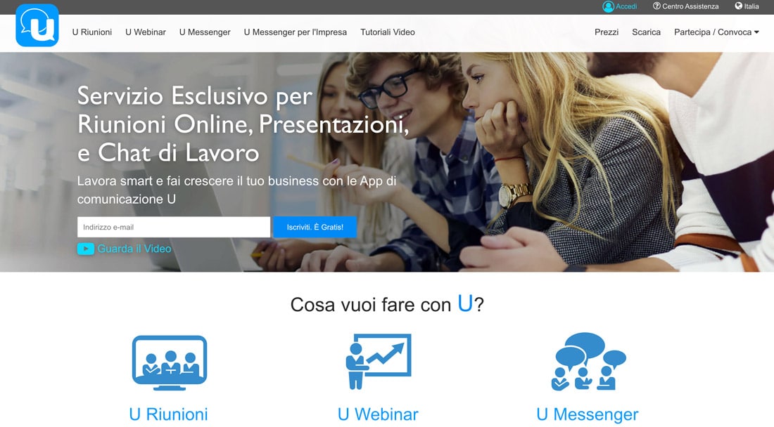 U Riunioni software gratuito di videochiamata