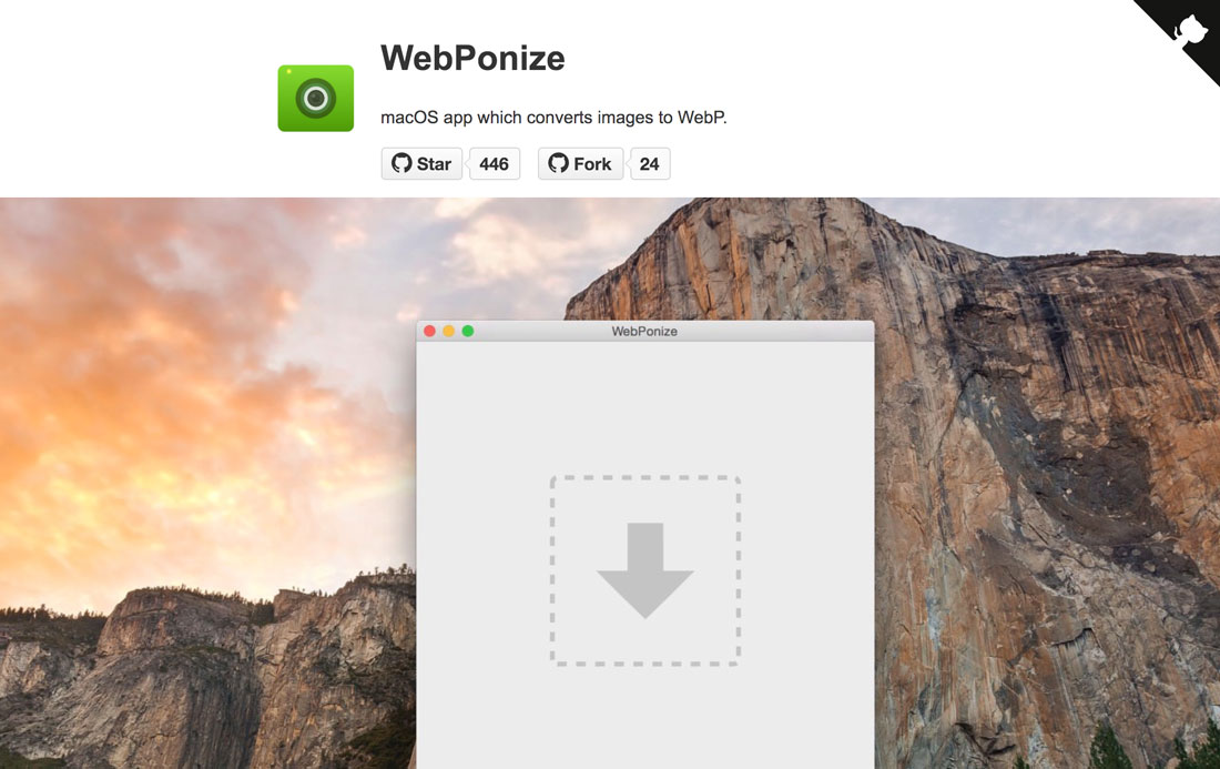 Strumento gratuito WebPonize per la conversione di immagini MAC WebP