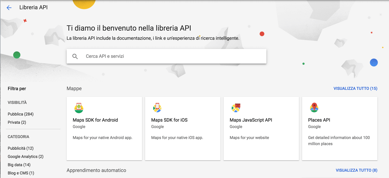 Libreria delle API di Google