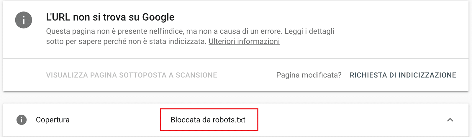 bloccata dal robots txt