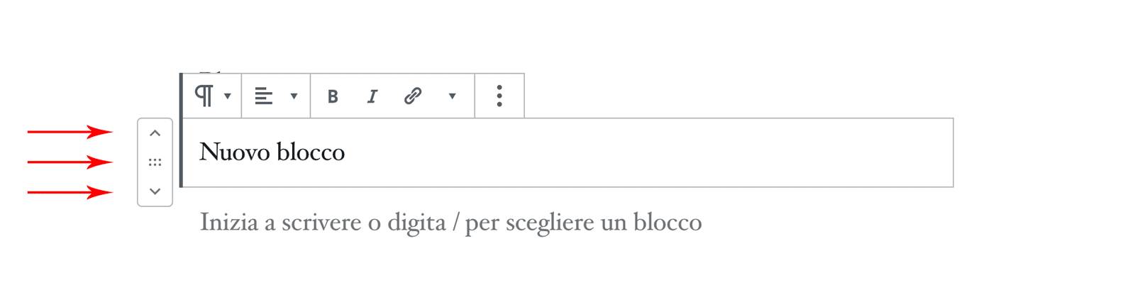 allinea i blocchi