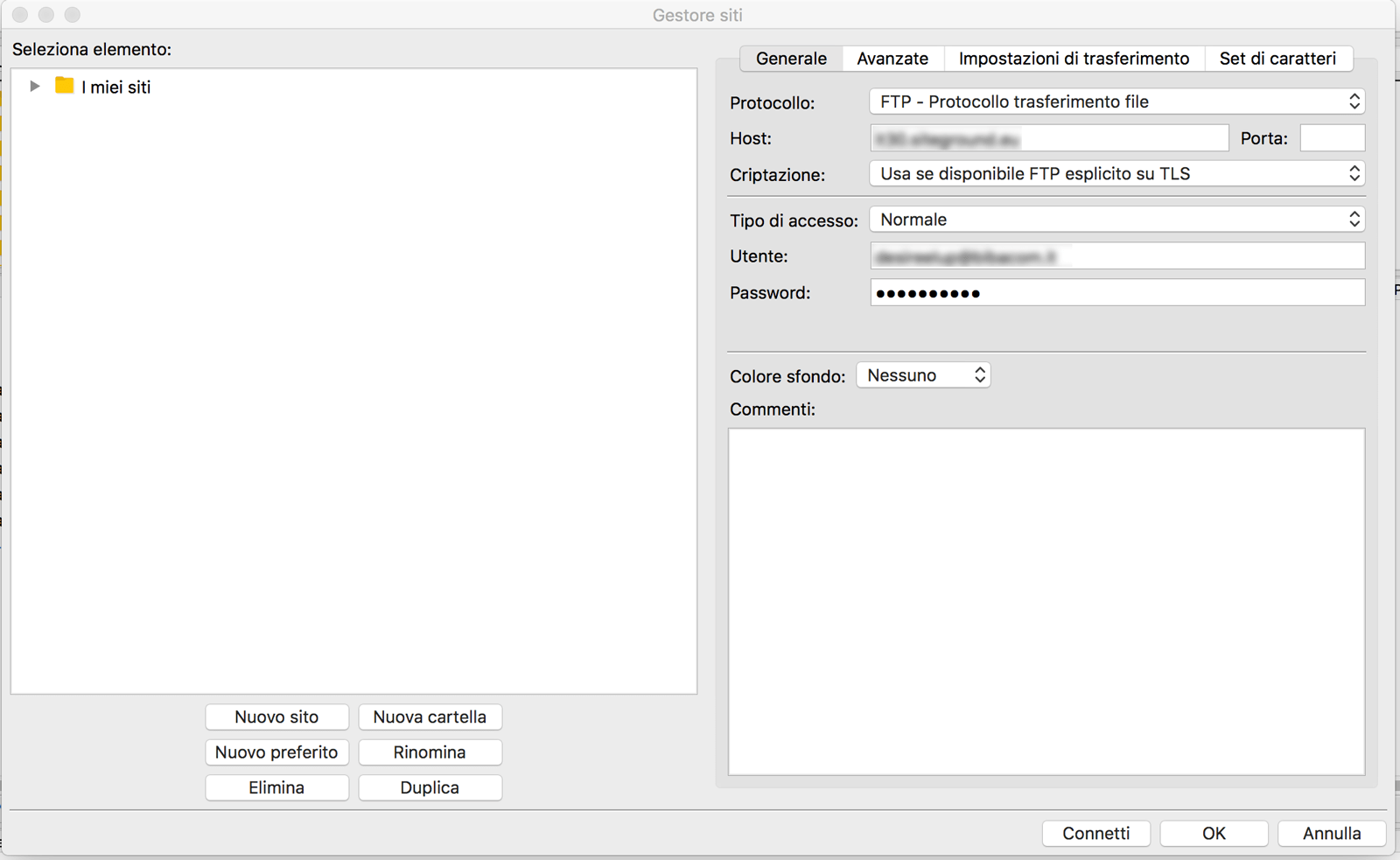 Il client ftp filezilla