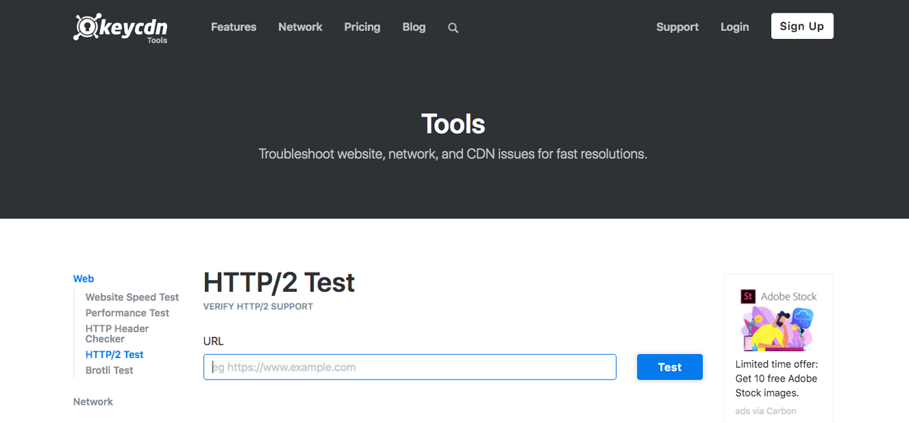 Test KeyCDN HTTP / 2