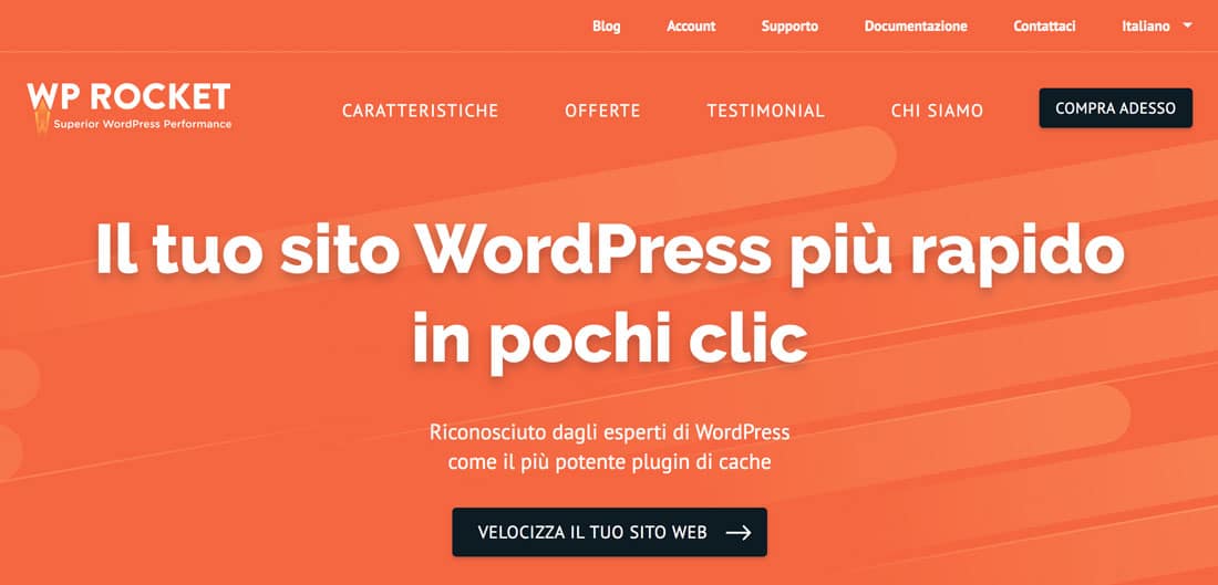 il plugin di cache WP Rocket