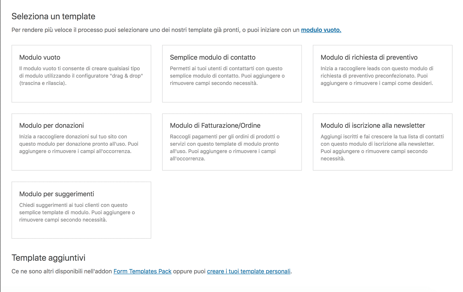 I modelli di modulo WPForms Pro