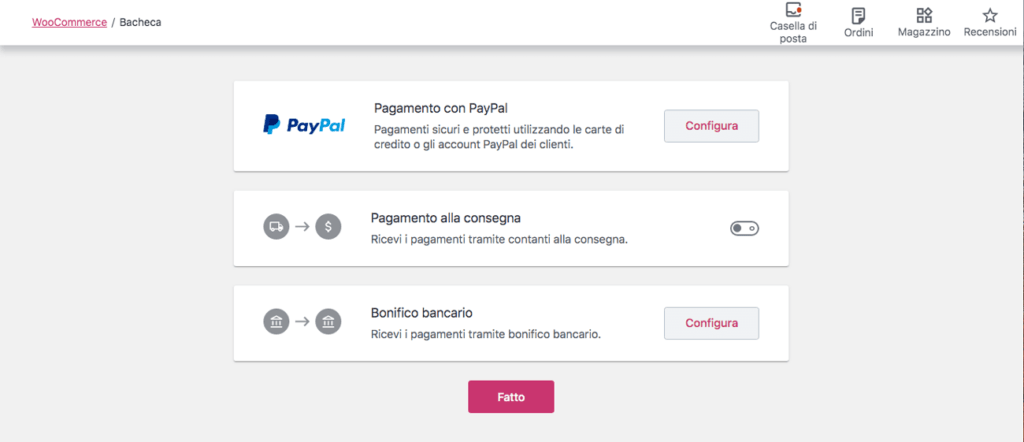 Creazione dell'account WooCommerce