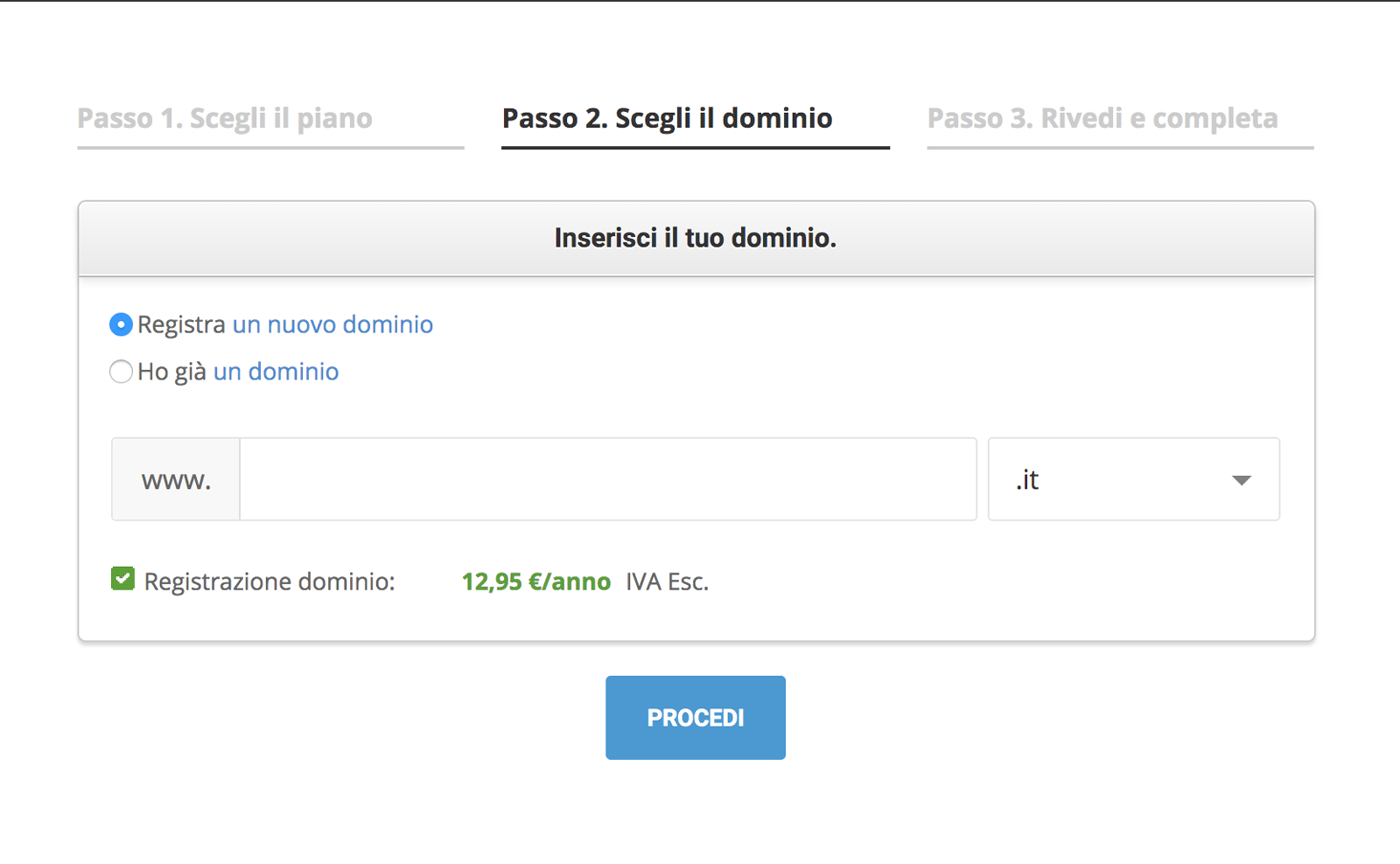 Registrazione Siteground