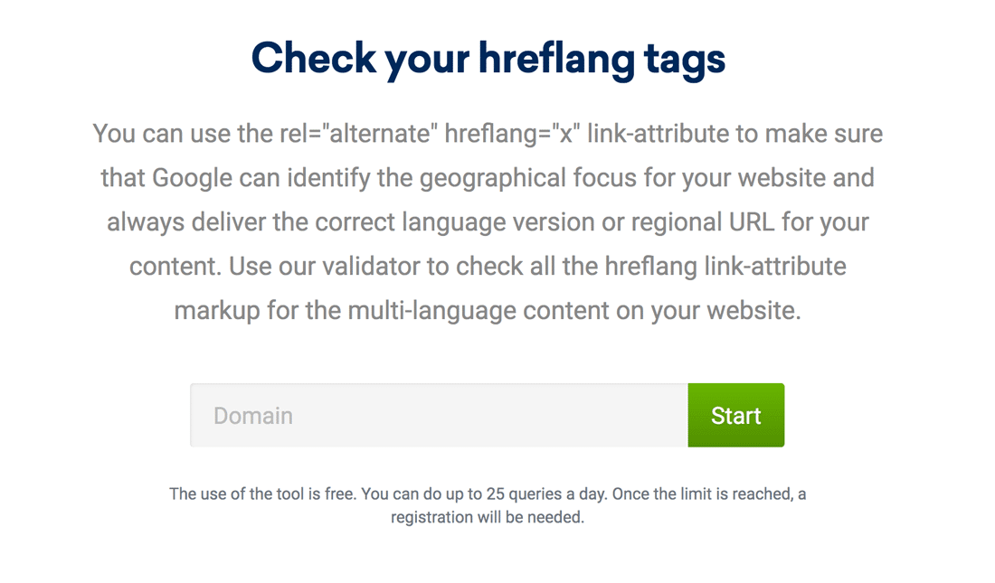 Lo strumento di test dei tag hreflang Sitrix