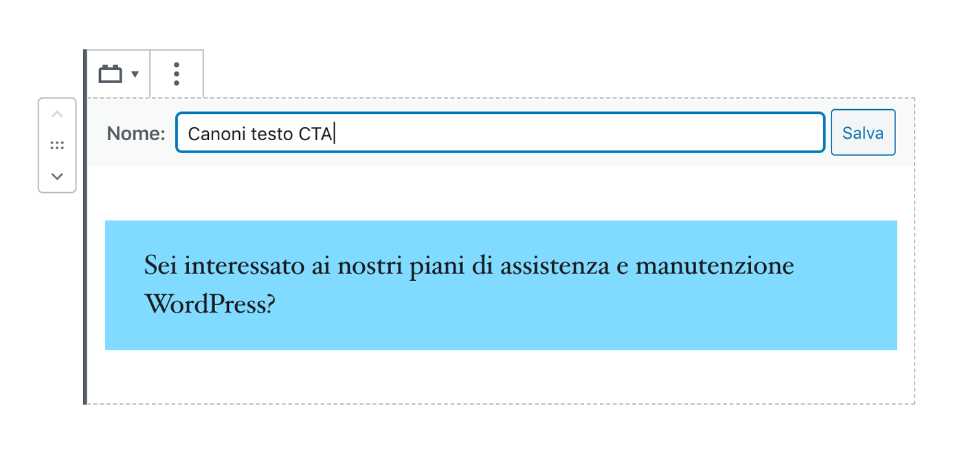 Nomina blocco riutilizzabile