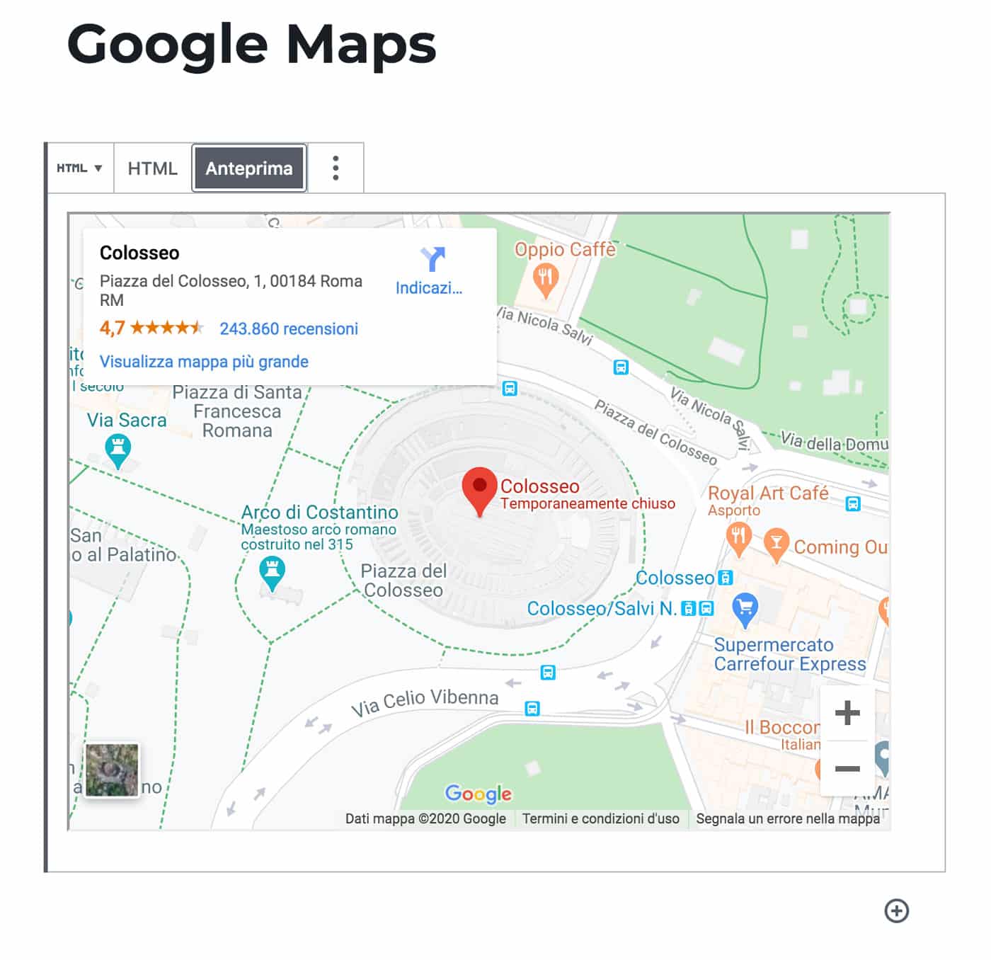 integrare una mappa google su wordpress