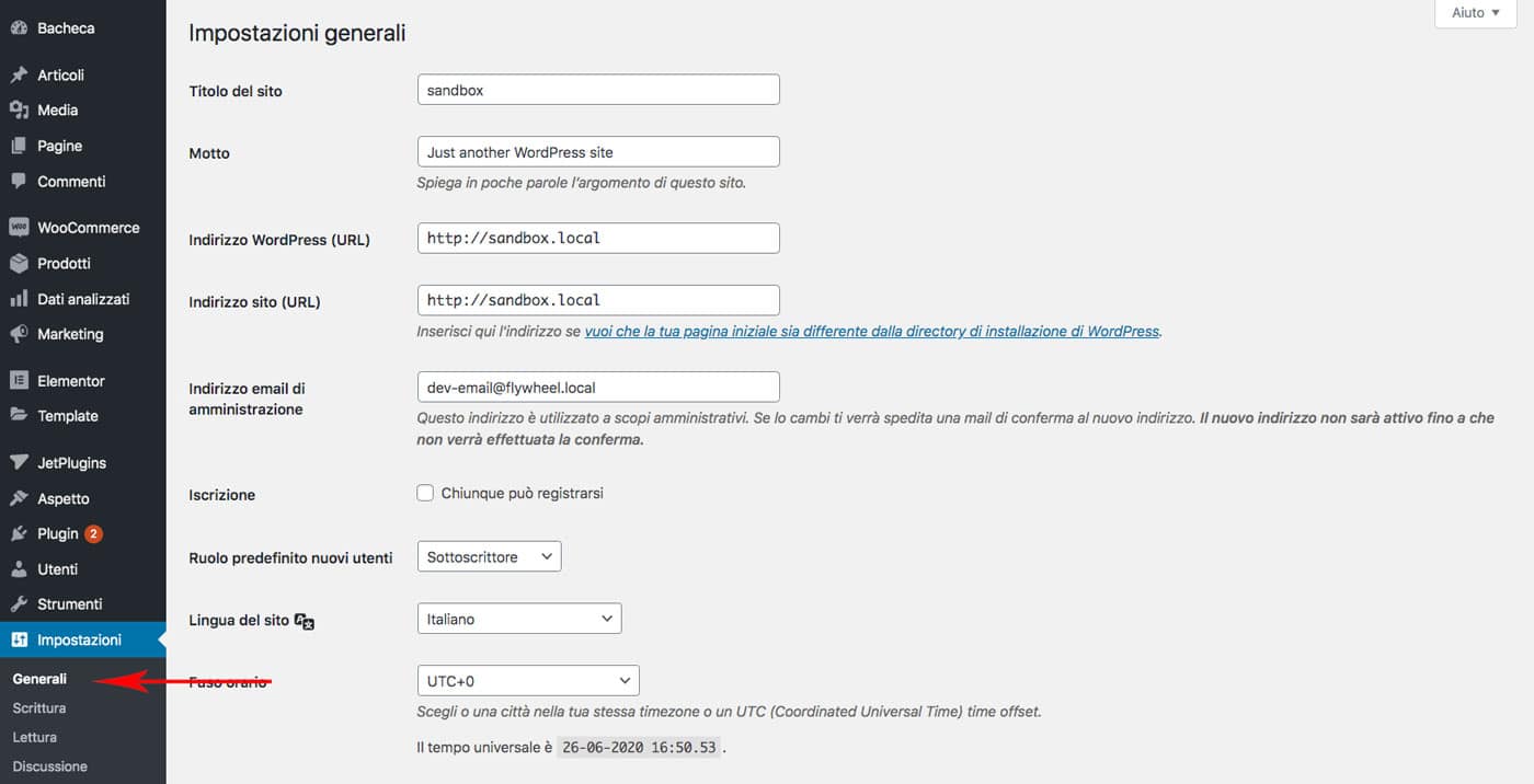 Come creare un sito web : le impostazioni generali di WordPress