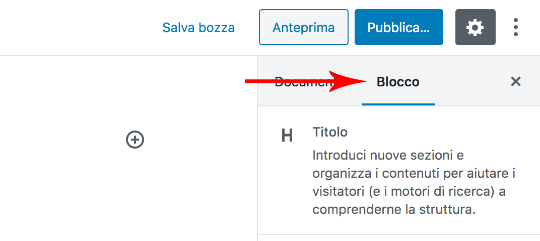 scheda opzioni blocco