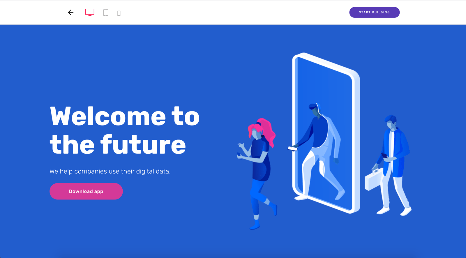 Esempio di anding page con Zyro