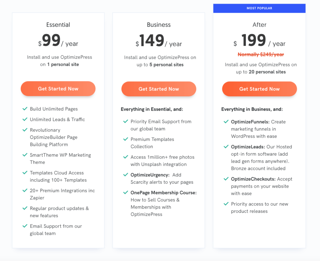 OptimizePress 3 prezzi