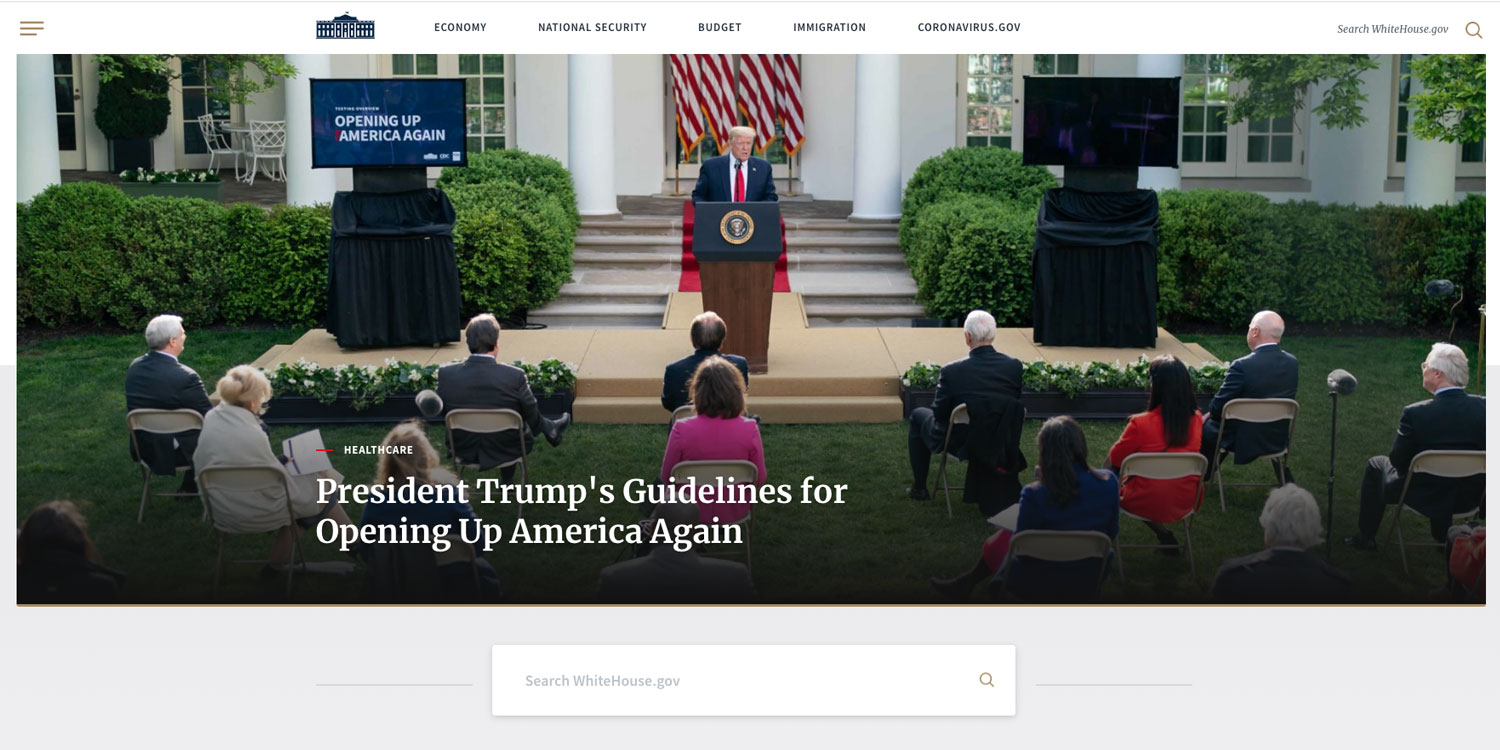 Sito web di Whitehouse.gov