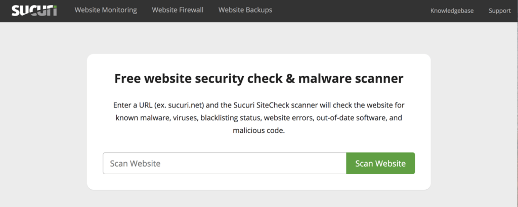 Sucuri Sitecheck per esecuire scan di vulnerabilità WordPress