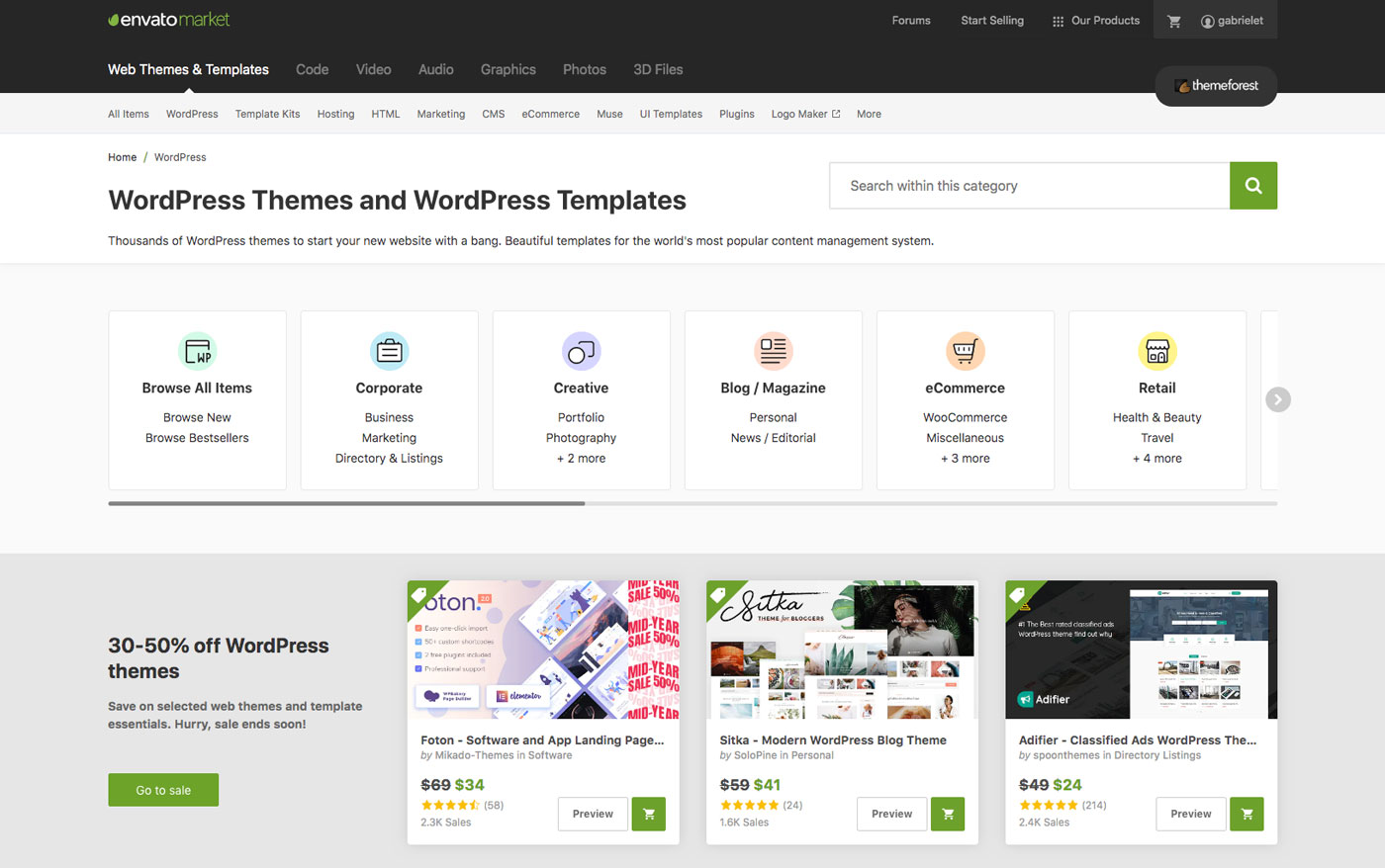 Themeforest la directory di temi premium per WordPress per realizzare un sito web