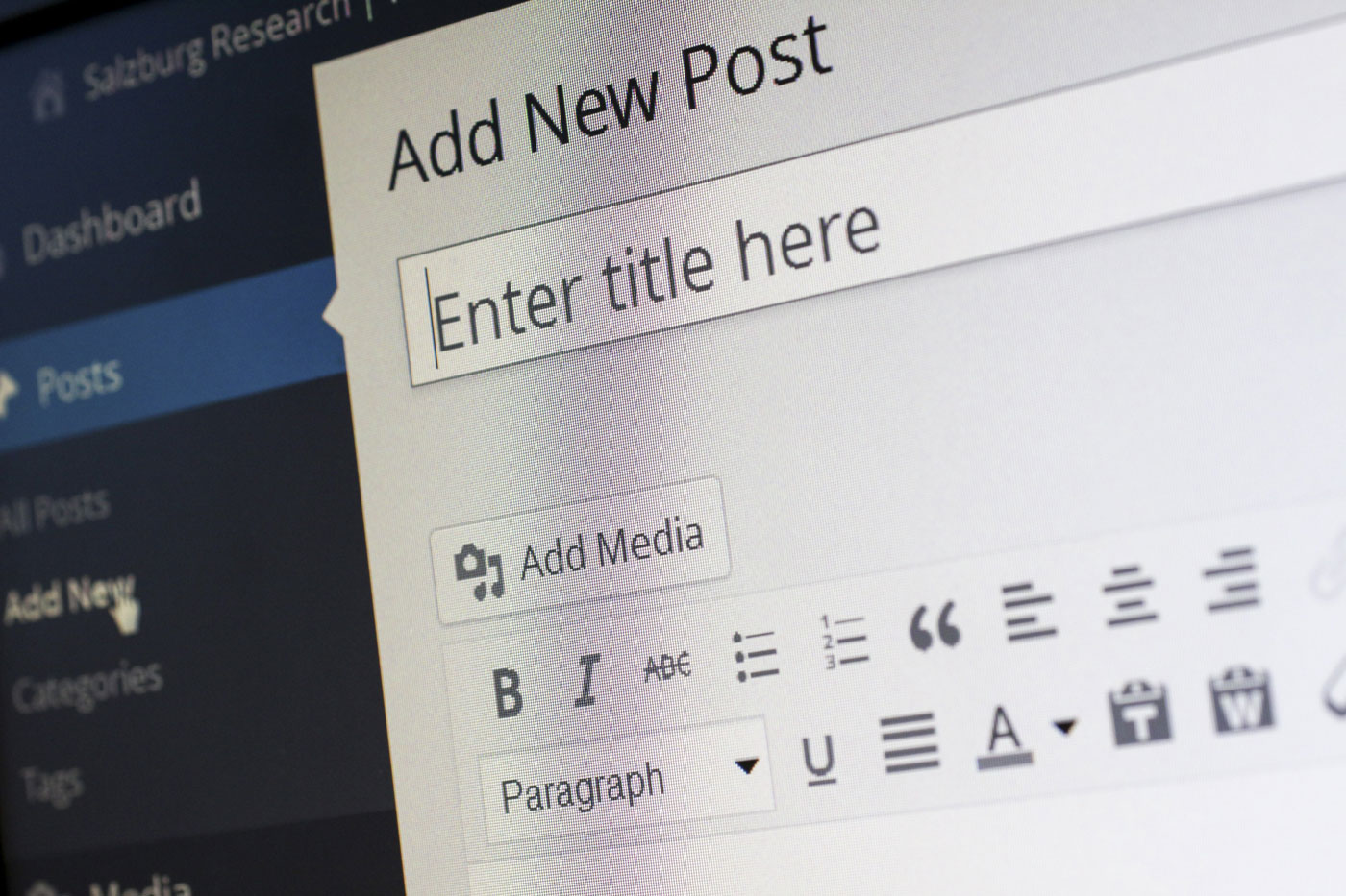 Aggiunta di un post del blog su WordPress