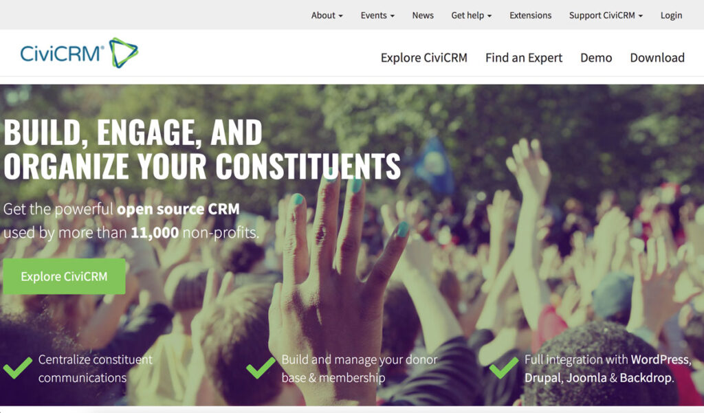 Miglior CRM gratuito e open source: civicrm