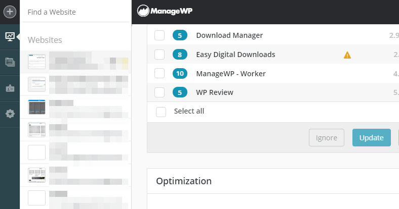 Aggiunta di un nuovo sito web a ManageWP per gestire più siti web WordPress