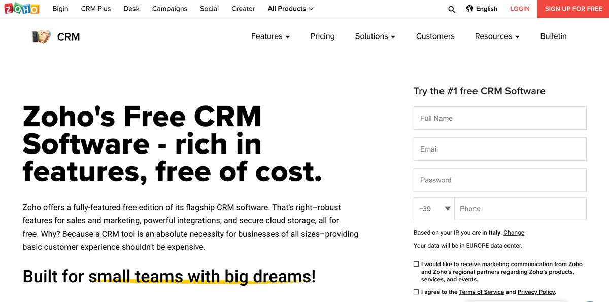 Zoho CRM